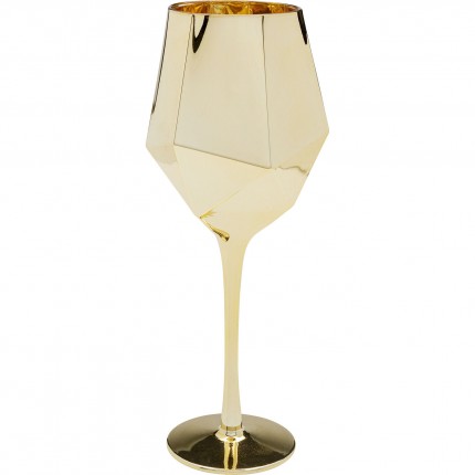 Wine Glass Diamond gold (4/Set) Kare Design