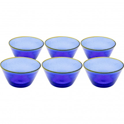 Bols Bubbles bleus set de 6 Kare Design