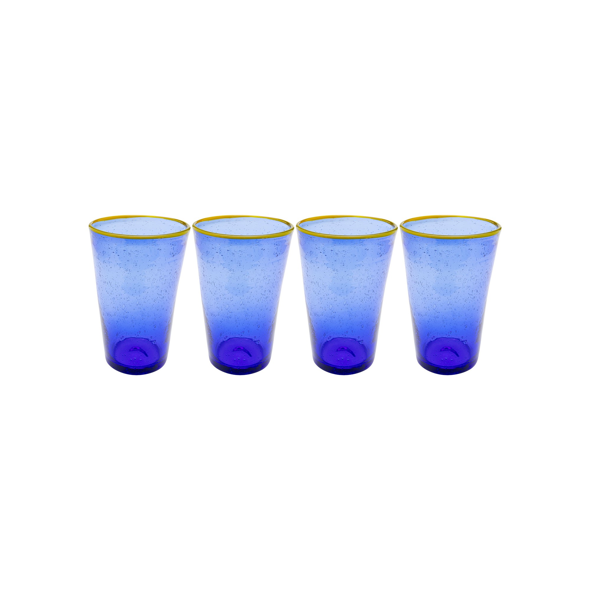 Verres à eau Bubbles bleus set de 4 Kare Design