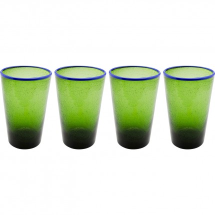 Verres à eau Bubbles verts set de 4 Kare Design