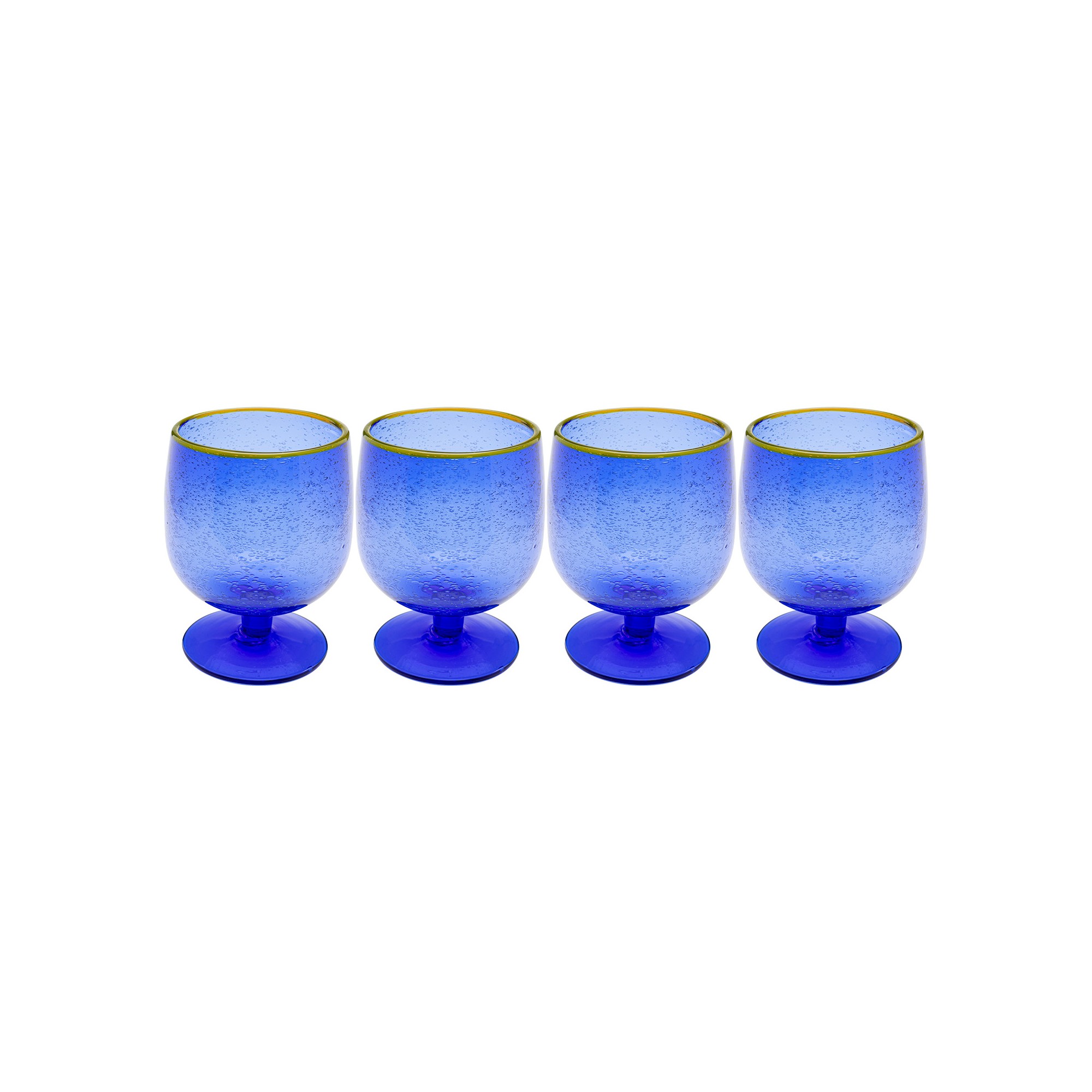 Verres à vin Bubbles bleus set de 4 Kare Design