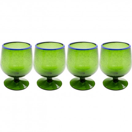 Verres à vin Bubbles verts set de 4 Kare Design