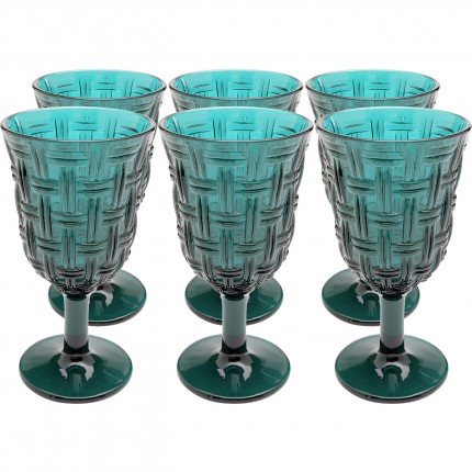 Verres à vin Tissue bleus set de 6 Kare Design