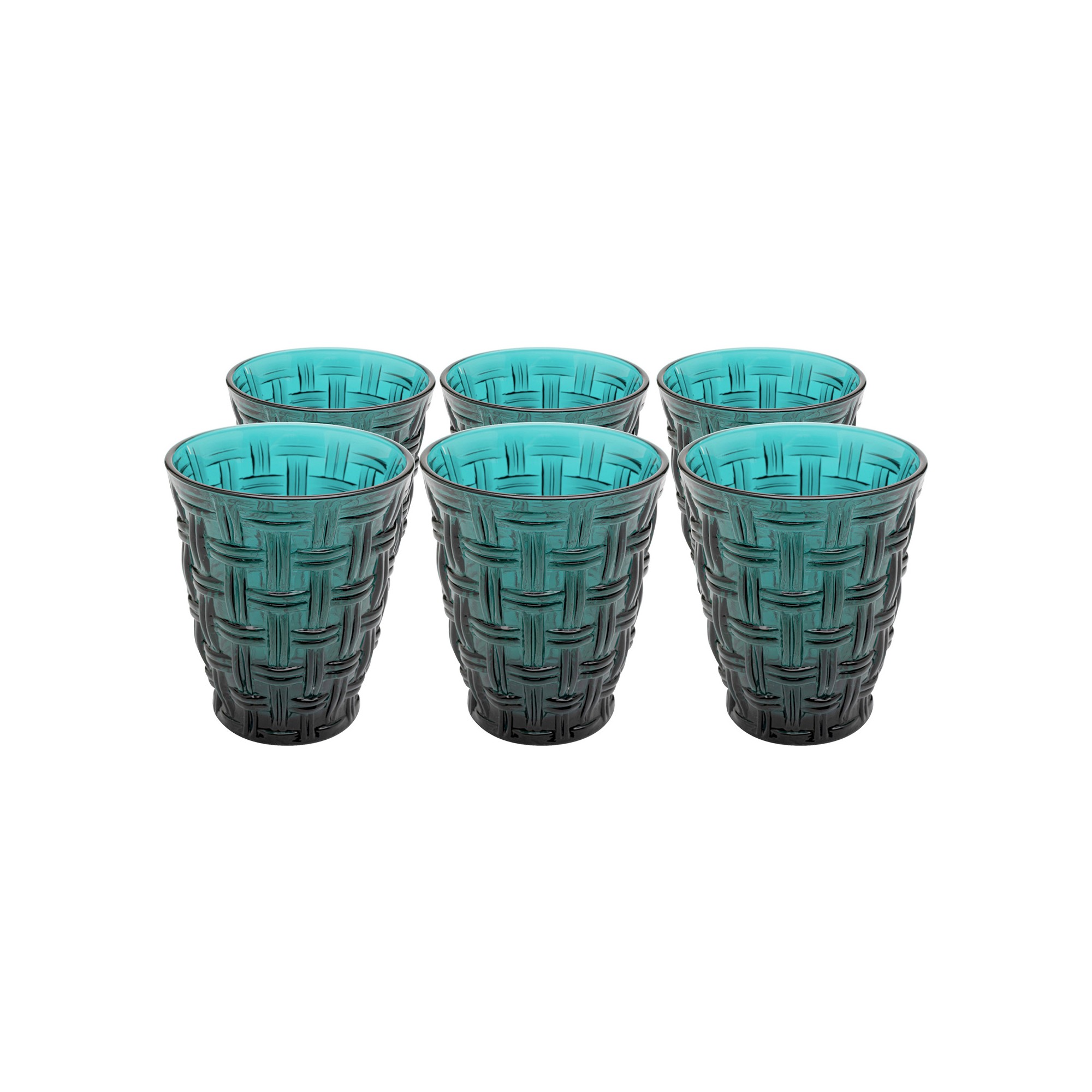 Verres à eau Tissue bleus set de 6 Kare Design