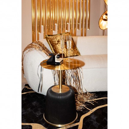 Table d'appoint Endless Vegas noire et dorée 40cm Kare Design