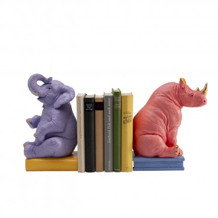 Serre-livres éléphant et rhinocéros set de 2 Kare Design