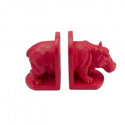 Serre-livres hippopotame rose set de 2 Kare Design