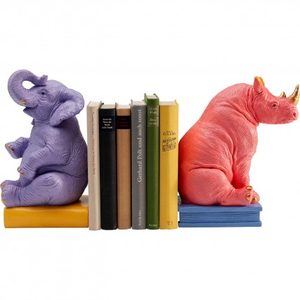 Serre-livres éléphant et rhinocéros set de 2 Kare Design