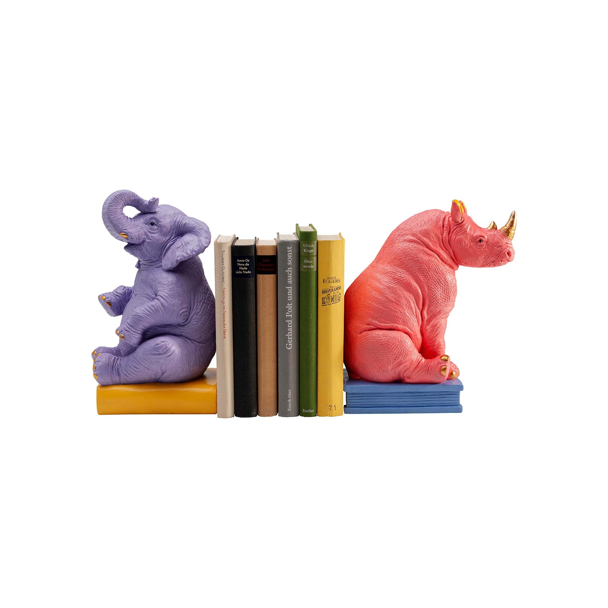 Serre-livres éléphant et rhinocéros set de 2 Kare Design