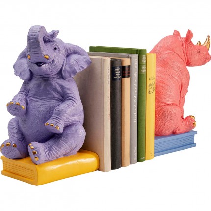 Serre-livres éléphant et rhinocéros set de 2 Kare Design