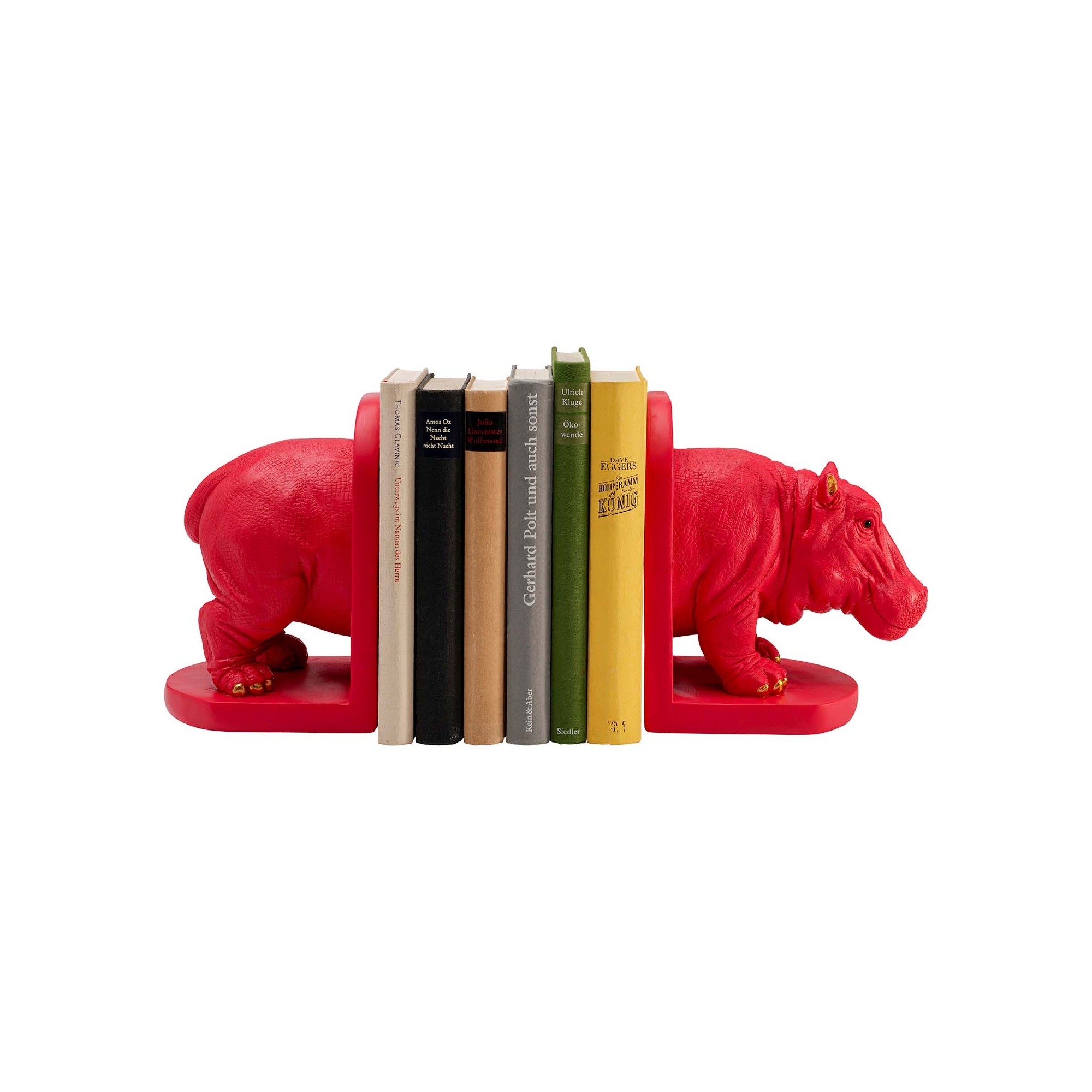 Serre-livres hippopotame rose set de 2 Kare Design