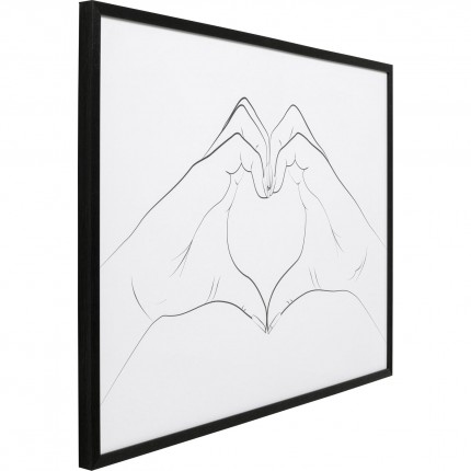 Framed Picture heart hands 103x73cm Kare Design