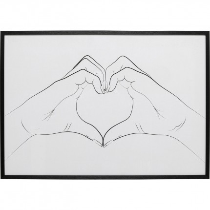 Framed Picture heart hands 103x73cm Kare Design