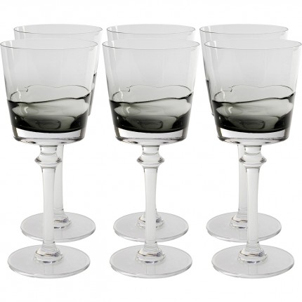 Verres à vin Mimi gris set de 6 Kare Design