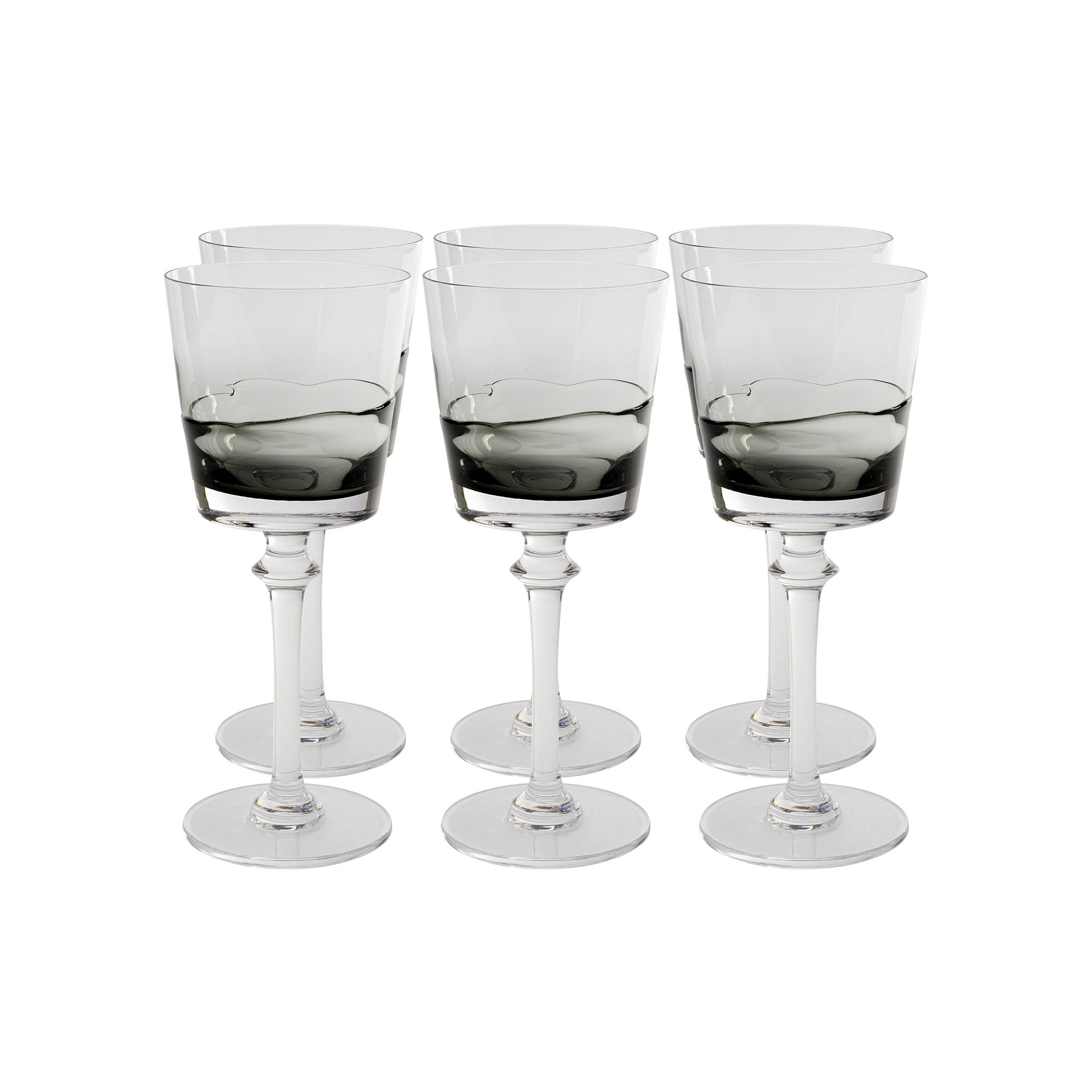 Verres à vin Mimi gris set de 6 Kare Design