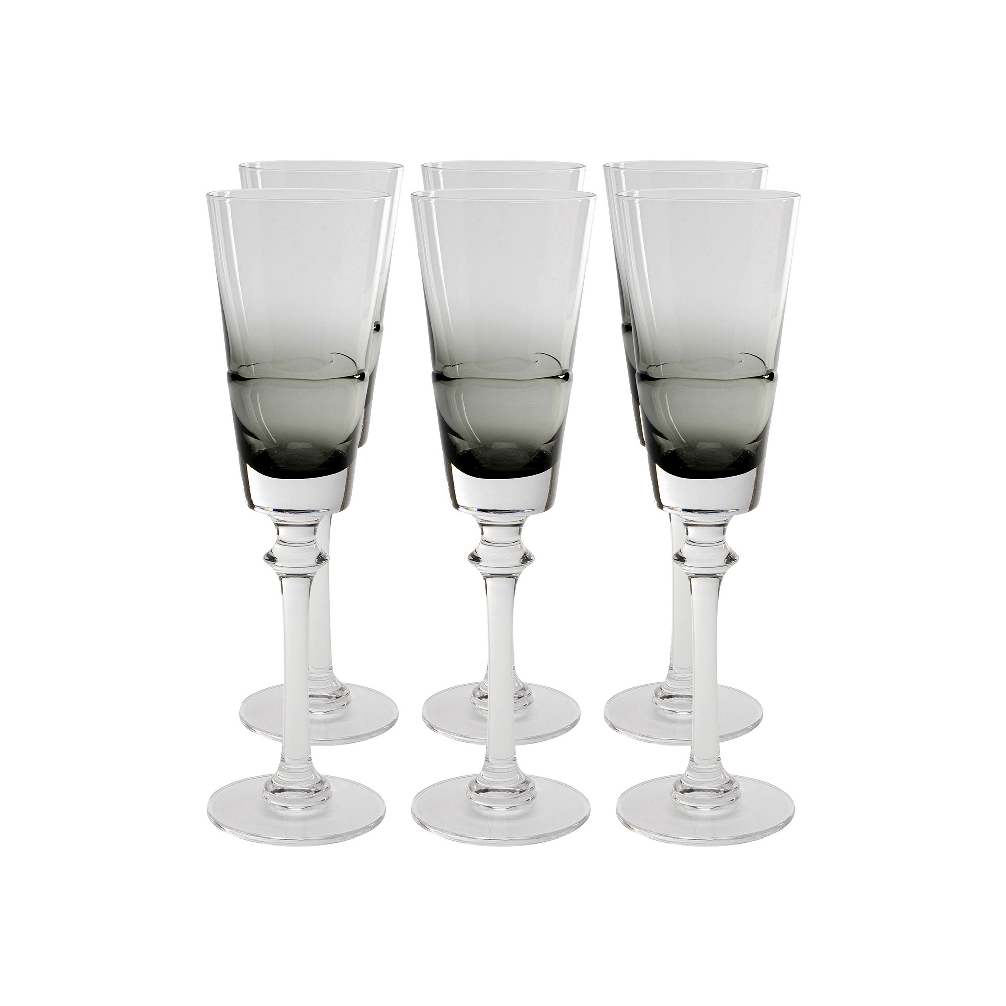 Champagne Glass Mimi grey (6/set) Kare Design