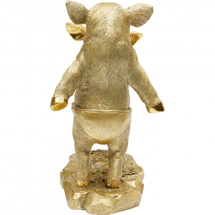 Déco cochons curieux 20cm dorés Kare Design