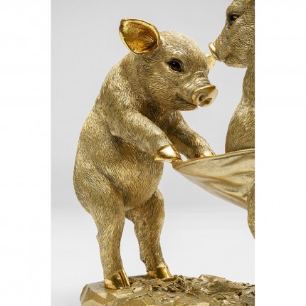 Deco curious pigs 20cm gold Kare Design