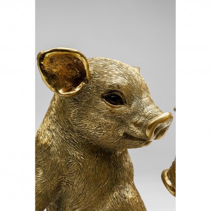 Deco curious pigs 20cm gold Kare Design