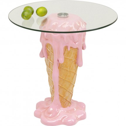 Table d'appoint glace rose 48cm Kare Design