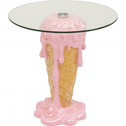 Table d'appoint glace rose 48cm Kare Design