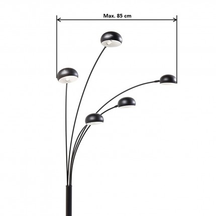 Lampadaire Five Fingers 201cm noir mat Kare Design