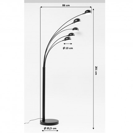 Floor Lamp Five Fingers 201cm chrome Kare Design