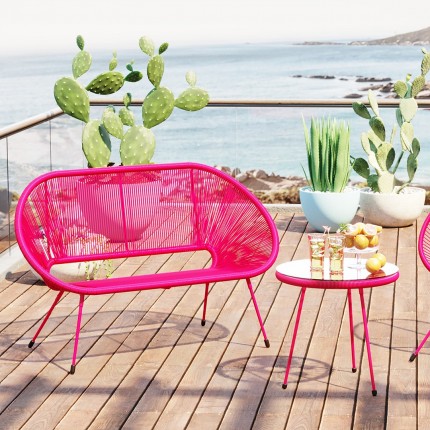 Outdoor Bench Acapulco Mono pink Kare Design