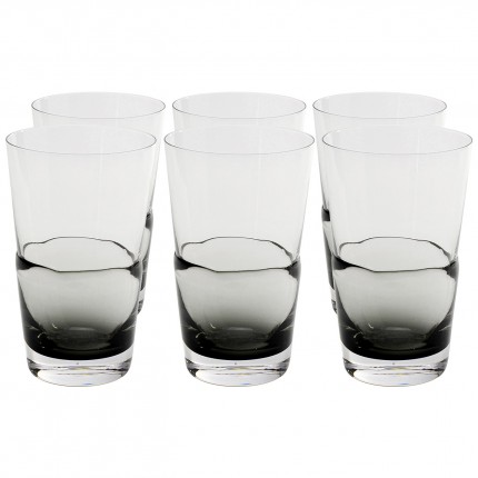 Verres à eau Mimi gris set de 6 Kare Design