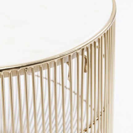 Side Table Beam White Marble Brass Ø32cm Kare Design