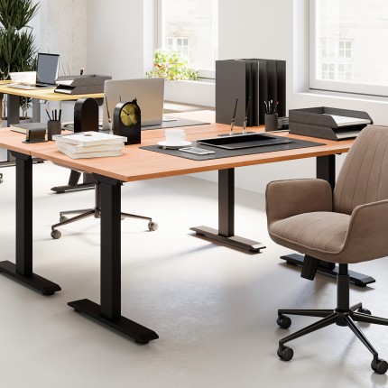 Desk Smart Symphony acacia black 180x90cm Kare Design