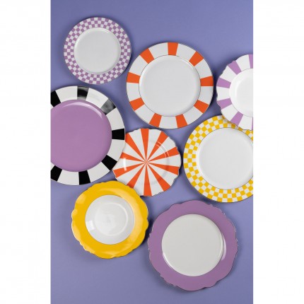 Assiettes creuses Harlequin 23cm jaunes set de 6 Kare Design