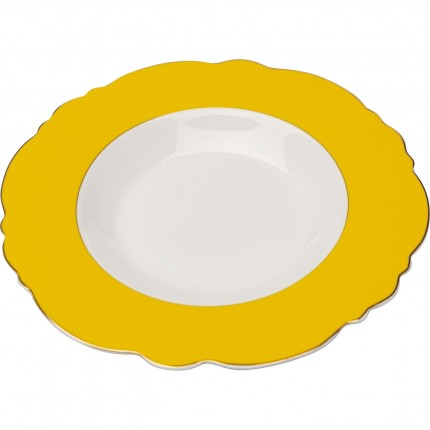 Assiettes creuses Harlequin 23cm jaunes set de 6 Kare Design