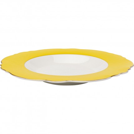 Assiettes creuses Harlequin 23cm jaunes set de 6 Kare Design