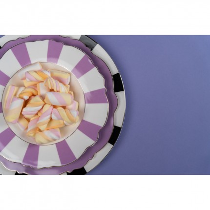 Plate Deep Harlequin Ø23cm purple (6/set) Kare Design