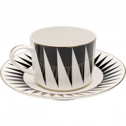 Tasses à café Harlequin noires et blanches set de 6 Kare Design