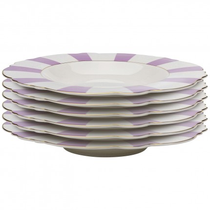 Assiettes creuses Harlequin 23cm violettes set de 6 Kare Design