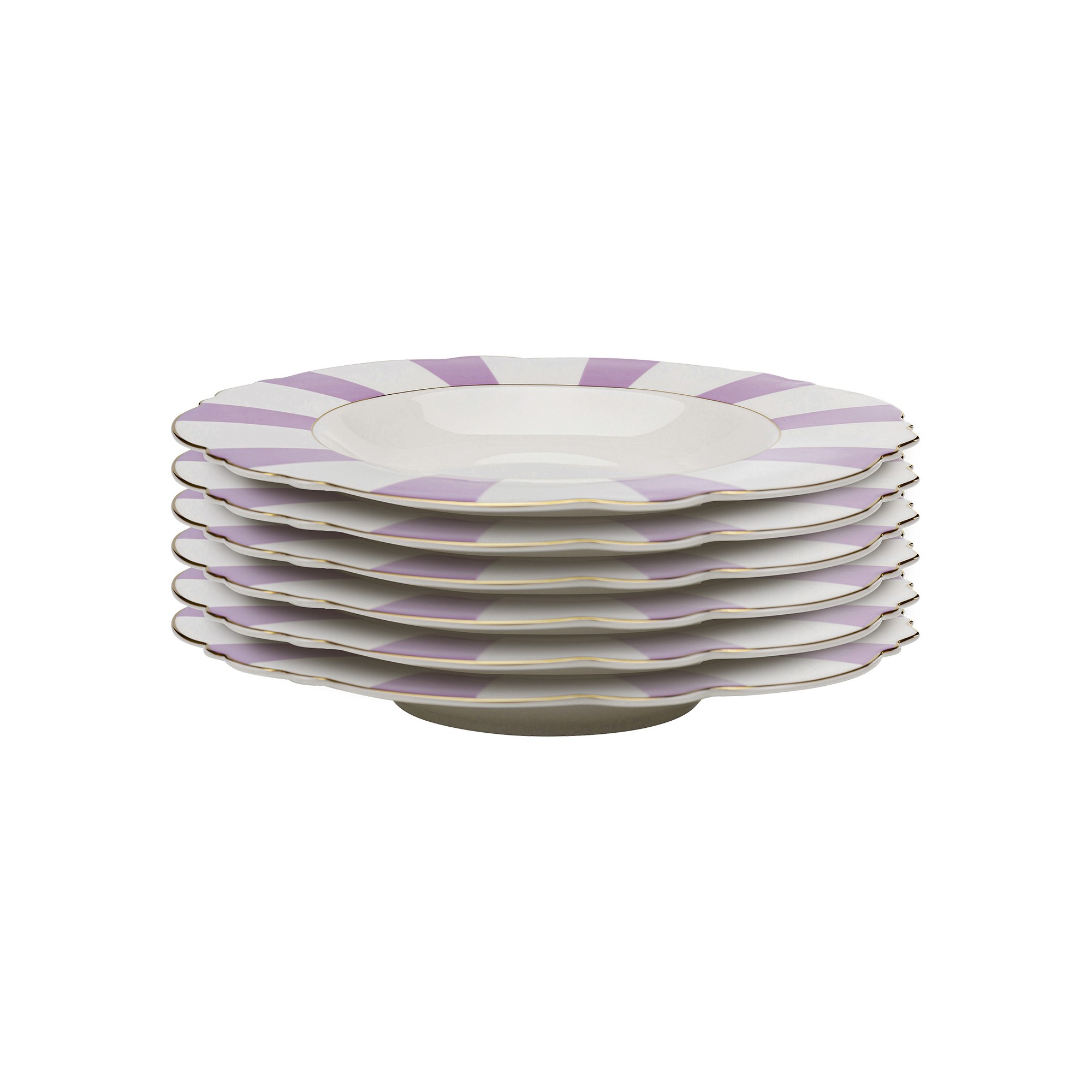 Assiettes creuses Harlequin 23cm violettes set de 6 Kare Design