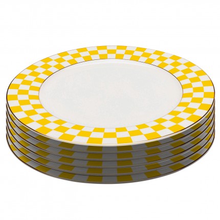 Assiettes Harlequin 27cm jaunes set de 6 Kare Design