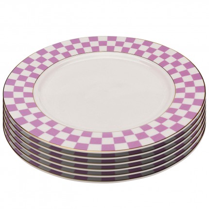 Assiettes Harlequin 21cm violettes set de 6 Kare Design