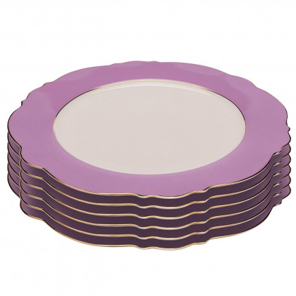 Assiettes Harlequin 27cm violettes set de 6 Kare Design