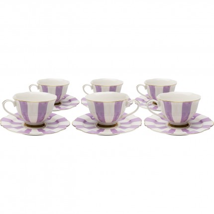 Tasses à café Harlequin violettes set de 6 Kare Design