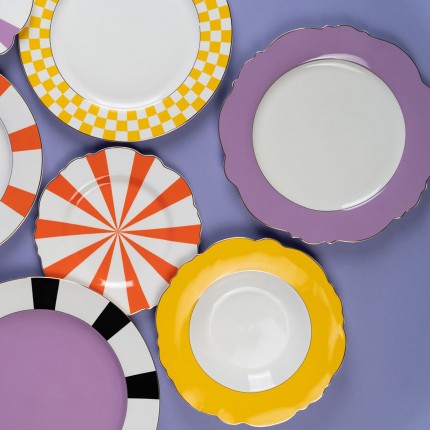 Assiettes Harlequin 27cm violettes set de 6 Kare Design