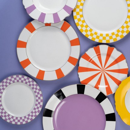 Plate Harlequin Ø31cm purple (6/set) Kare Design