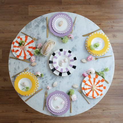 Plate Harlequin Ø31cm purple (6/set) Kare Design