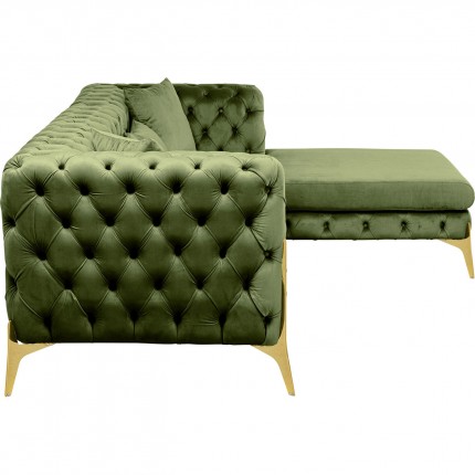 Corner Sofa Bellissima right velvet green Kare Design