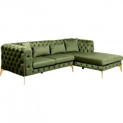 Corner Sofa Bellissima right velvet green Kare Design