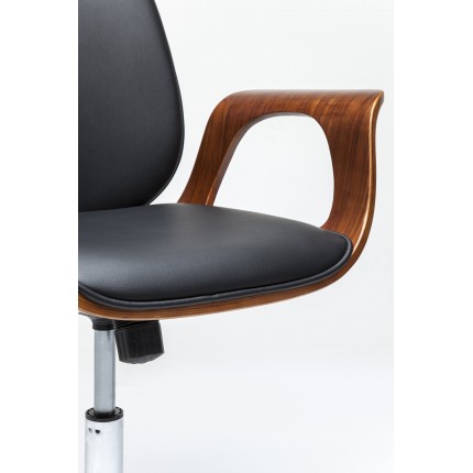 Chaise de bureau pivotante Patron noyer Kare Design