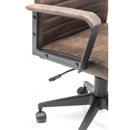 Chaise de bureau pivotante Labora marron foncé Kare Design