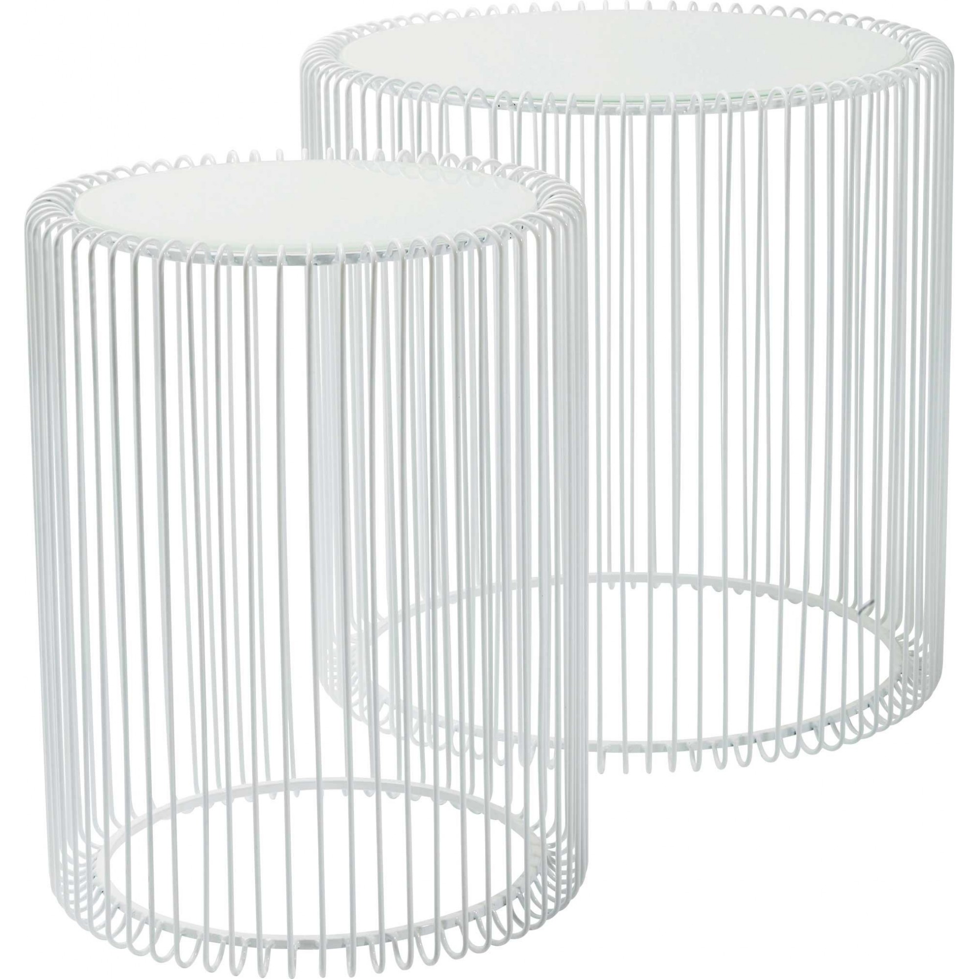 Side Table Wire White (2/Set) Ø44cm Kare Design